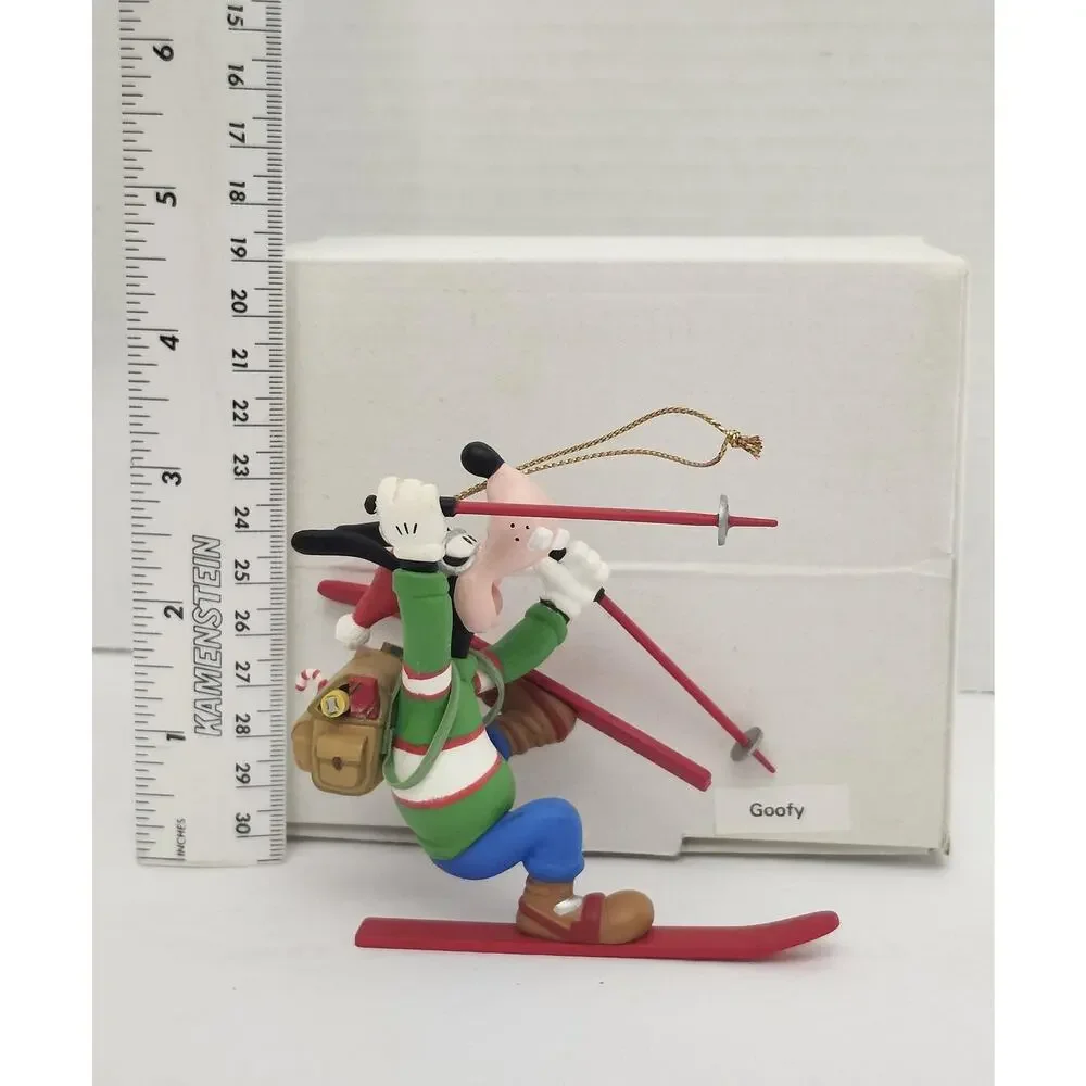 Vintage Disney Goofy Christmas Ornament Boxed Holiday Skiing Figurine